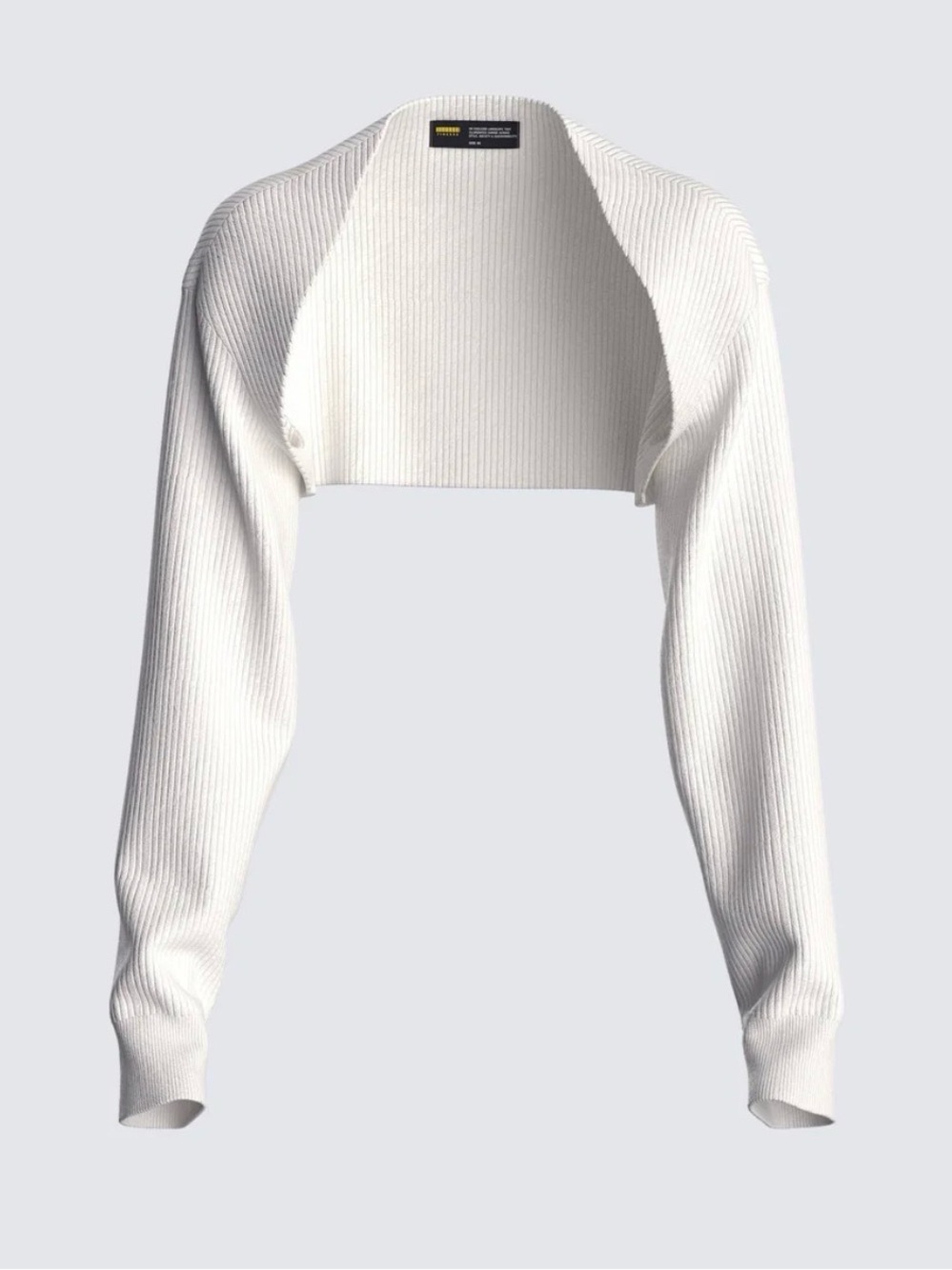 Finesse Cropped Ribbed Shrug in White
